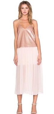 Keepsake Blame it on Me Blush Sequin Dress Small