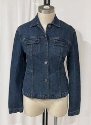 Indigo Palms From Tommy Bahama Dark Wash Stretch Denim Jean Jacket Size S