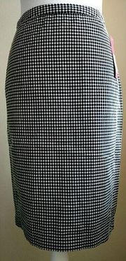 Merona Black and White Pencil Skirt Career Office Workwear 6 New