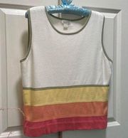 Vintage Large  Rainbow Cotton Tank Top