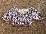 floral boho crop top blouse