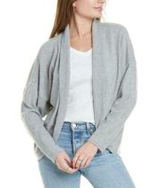 Socialite Womens Gray Cocoon Brushed Waffle Oversized Cardigan