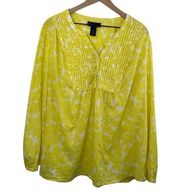 Lane Bryant Peasant Boho Yellow top size 22/24 100% cotton