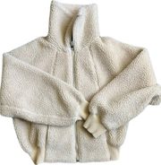 U Beige Sherpa Fleece Full Zip Size Small