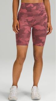 Lululemon Pink Camo Wunder Train High-Rise Short 8”