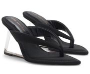 GOOD AMERICAN Cinderella Wedge Sandal In Black GA077N Size 11 NEW