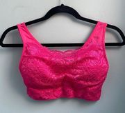 ZENANA Hot Pink Lace Bralette Size S/M