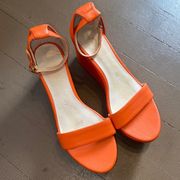 Joe fresh shoes orange platform ankle strap adjustable size 9