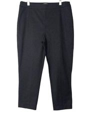 Reiss Women's Chevron Print Flat Front Stretch Side Zip Capri Pants Black Size 8