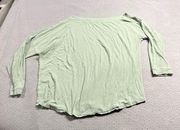 Universal Standard Green Boatneck Long Sleeve Pima Cotton Blend T-Shirt S GUC