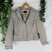 Cynthia Rowley Ruffle Jacket Taupe Medium