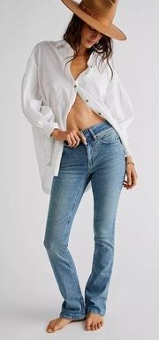 Free People We The Free Shayla Skinny Flare Jeans Mid Rise in Sierra Size 30