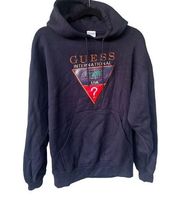 VINTAGE Guess Internetional Black Womens Hoodie XL RARE