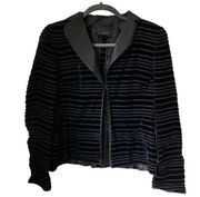 AKRIS Black Velvet Striped Blazer Jacket Size Medium