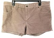 Carve Designs Courdouroy Shorts, Raw Hem, Tan, Size 14