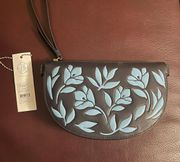 Floral Half Moon Wristlet