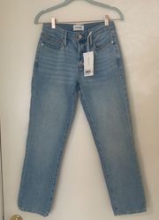 NWT  Le Nouveau Straight Cut Cropped Jeans, Natoma Clean