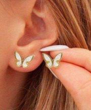 Kate Spade Gold and Mother of Pearl Butterfly earrings