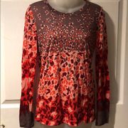 Marc Jacobs T Shirt Long Sleeve Confetti Leopard Happy Print S