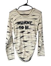 Motherhood Maternity Cream Mummy To Be Long Sleeve Casual T-Shirt Women SZ S