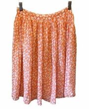 DownEast Orange Floral Spring Skirt Cottegecore S