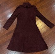 American Eagle wine long sleeve keyhole back ribbed sweater dress size medium