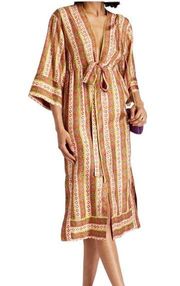 Sandro Striped Kaftan Midi Silk dress Size 36 US size 4