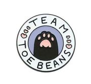 "Team Toe Beans" Cute Cat Pin Creative Cat Claw Enamel Letter Coin  Alloy