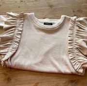 tan ruffle top