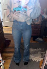 70s flair high rise jeans