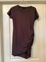 Anna Grace - Adorable Grey T-Shirt Dress with Ruched Siding - Brand new!