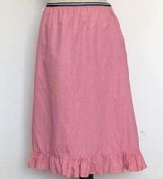 Ralph Lauren Red Gingham Ruffle Hem Skirt size 2