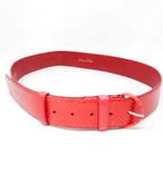 Red Wide D-ring Buckle Belt