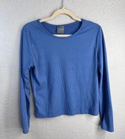 Blue Long Sleeve Baby Tee Length