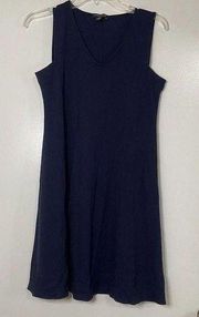 EILEEN FISHER navy Vneck stretch swing sleeveless dress size Petite small