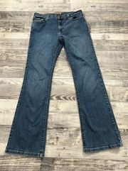 Tommy Hilfiger Junior Size 11 Vintage Y2K Blue Jeans Flare Dark Wash Logo