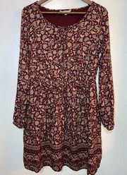 CKH Clockhouse maroon floral dress - size medium