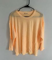 Sundry Pop Orange 3/4 Sleeve Tee Small