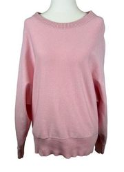 Milly Dolman Sleeve Light Pink Cotton Sweater Size Large