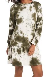 1.State Olive Green Tie Dyed Dress