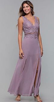 Mauve Long Prom Dress