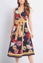 ModCloth x Liza Luxe Floral Wrap Midi Dress Size XS