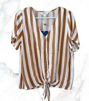 NWT Market & Spruce Stitch Fix Lilo Button Down Tie Front Blouse