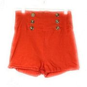 Toska Shorts Red With Gold Buttons