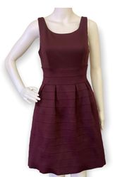 Sleeveless Burgundy Fit and Flare Dress