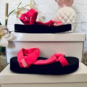 Neon Pink Dad Sandals