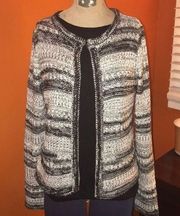 Romeo & Juliet Black & Ivory Open front cardigan