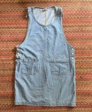 VINTAGE DENIM OVERALL SCHOOL SHIFT DRESS