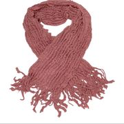 Betsy Johnson Pink Ruffle Fringe Scarf