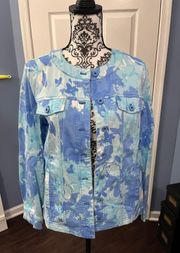 Size Medium Blue Floral Spring Jacket